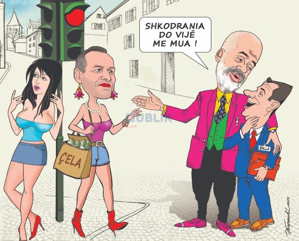 Karikatura për Agron Çelën që iku nga Meta tek Rama