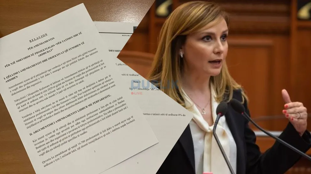 Deputetja e PD Tabaku i propozon kuvendit një amendament: Qeveria do t’u marrë 20 milionë euro 17 mijë profesionistëve të lirë