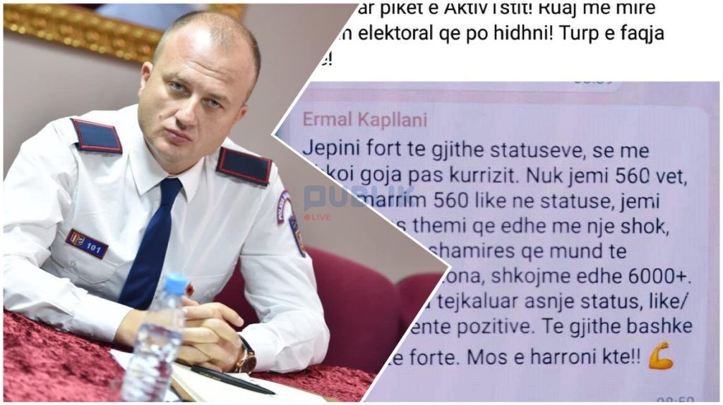 SKANDAL! Drejtori i Bashkiakëve Ermal Kapllani detyron policët të bëjnë fushatë për Veliajn      SMS në WhatsApp