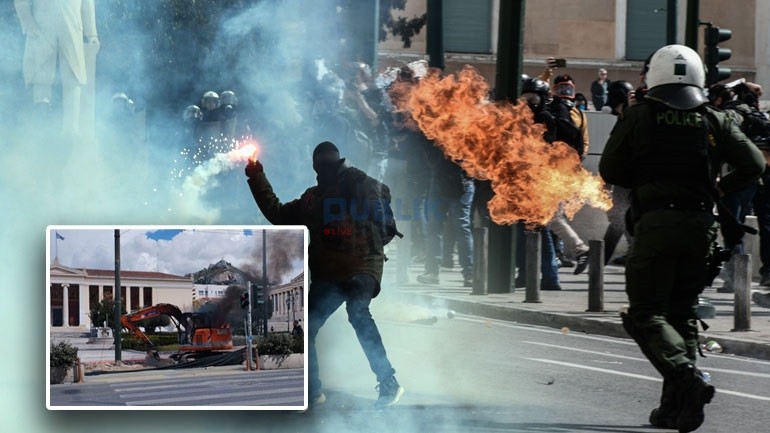 Incidente në protestën për tragjedinë në Larisa, qytetarët sulmojnë forcat e policisë me molotov