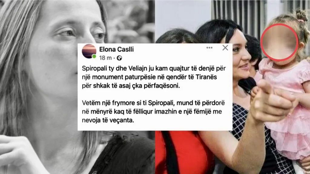 Revolta e Elona Casllit me  Spiropalin: Vetëm një  si ti, mund të përdorë në mënyrë kaq të fëlliqur imazhin e një fëmijë me nevoja të veçanta.