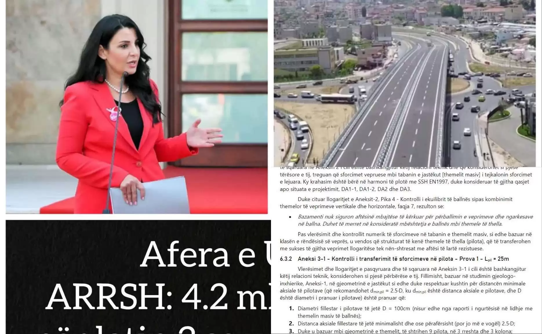 Më pakta TALLJE  me taksat tona  në ndërtimin e Unazës/ ARRSH: 4.2 mln euro shtesë për lotin 3 se u ndërtua gabim