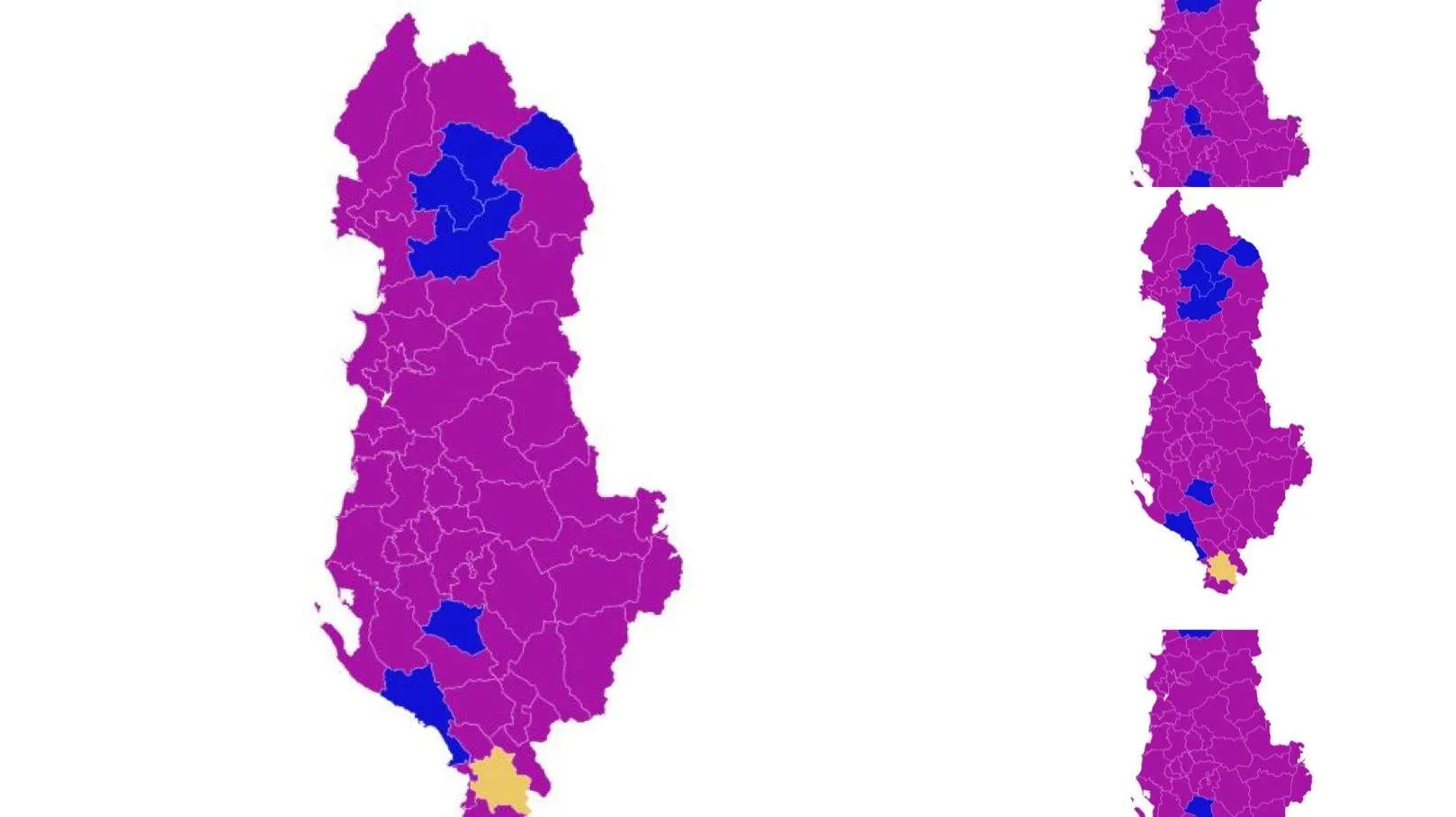 Harta e Shqipërisë ngjyroset rozë! Nga Himara, Mirdita dhe Hasi kush janë 6 bashkitë që ka siguruar koalicioni “Bashkë Fitojmë”