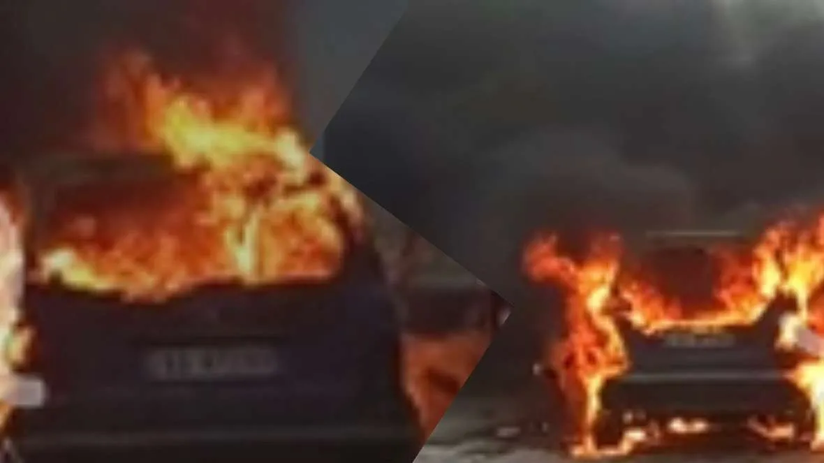 Qafë-Thanë/Makina përplaset me autobusin dhe merr flakë. Ka  disa të plagosur