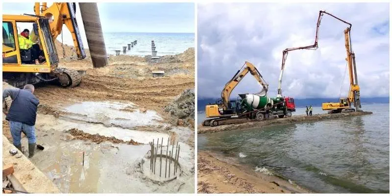 Gërmime dhe beton anës liqenit të Ohrit, maqedonasit: Po dëmtohet natyra, shqiptarët të reagojnë