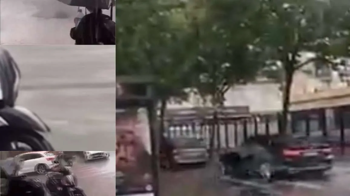 VIDEO/Shiu përmbyt rrugët e Tiranës, kaos në qarkullim