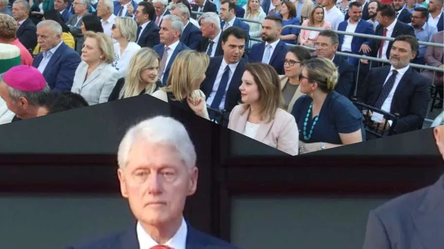 FOTO/ Vizita e Bill Clinton në Tiranë , e gjithë politika në bulevard