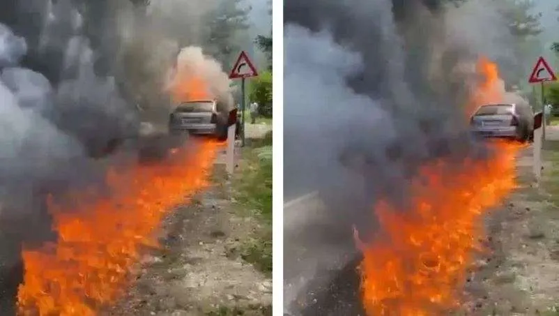 Llogara, makina merr flakë në ecje