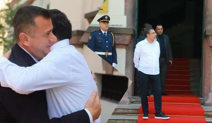 FOTO/ Çuçi i lë me përqafim postin Ballës