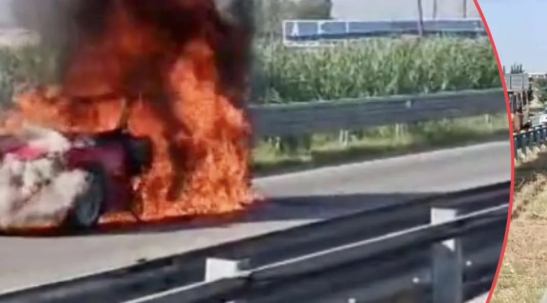 Digjet  nga flakët makina  në aksin Fier-Lushnje