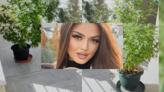 FOTO/ Arrestohet këngëtarja e njohur Enca, i gjenden vazo me kanabis në ballkon
