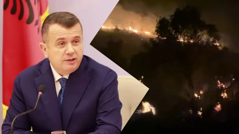 Ministri Balla flet për zjarrin në Patos: Ka marrë përmasa të mëdha! Po punohet për mbrojtjen e zonave të banuara