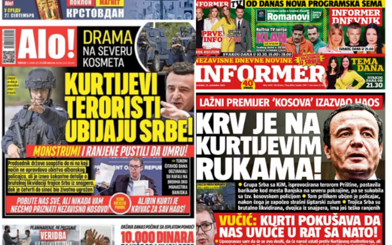 Ja çfarë shkruajnë mediat serbe për ngjarjen e rëndë në Kosovë: Terroristët e Kurtit vrasin serbët
