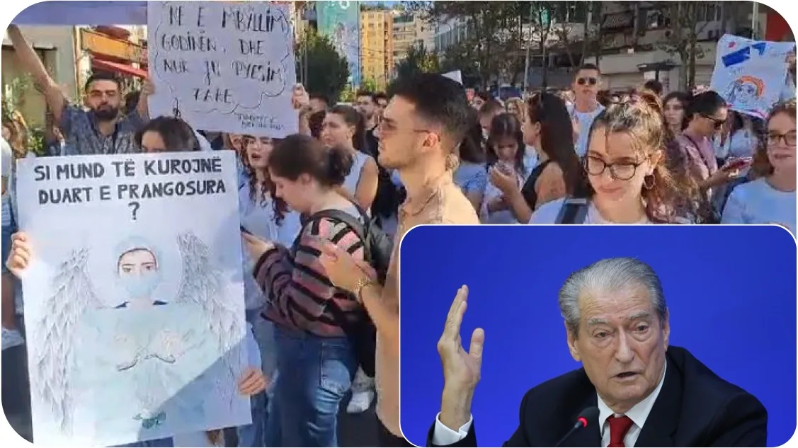 Studentët e Mjekësisë në protestë, Berisha thirrje: Bëhuni lokomotiva e ndryshimit