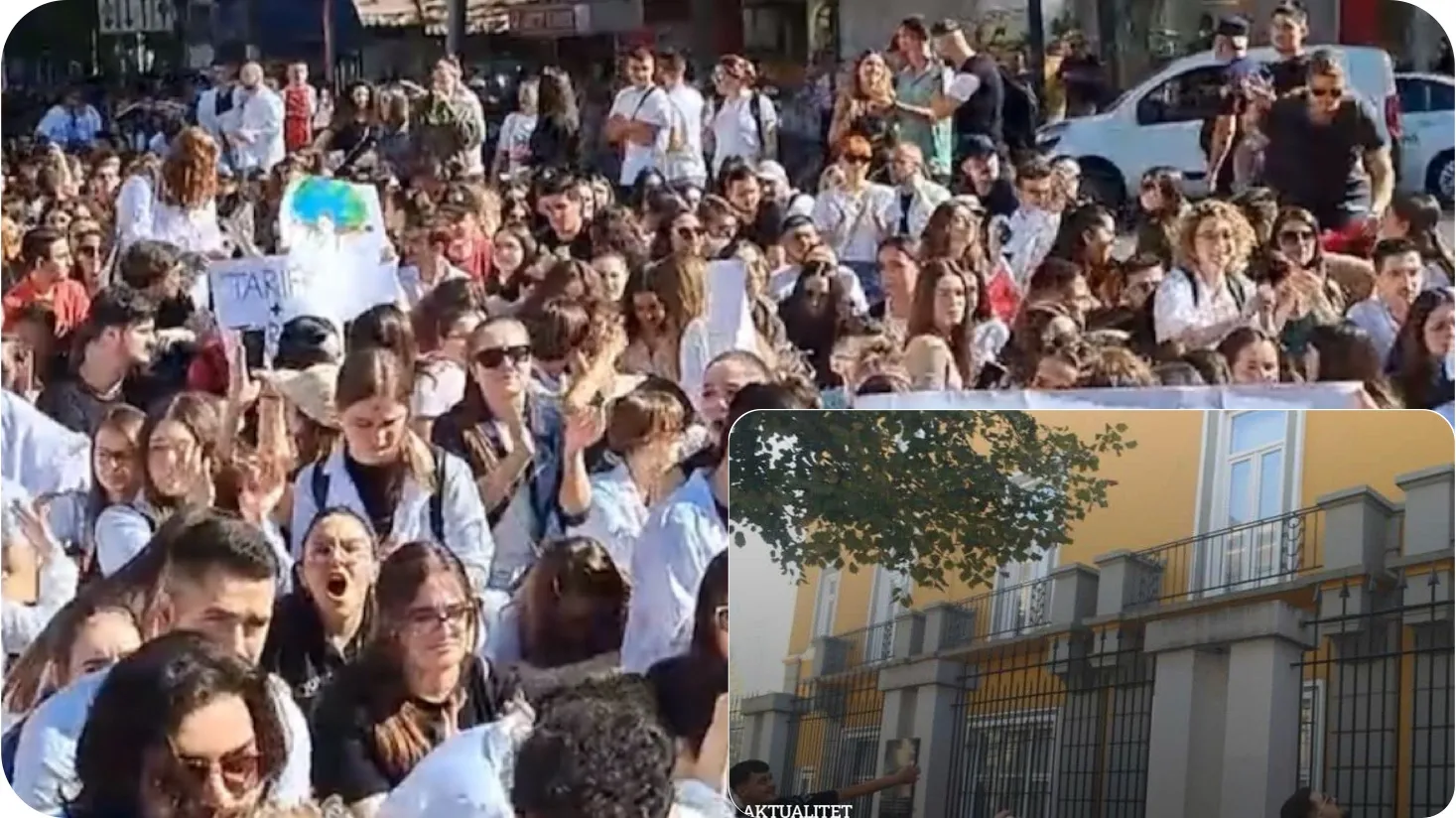 VIDEO/ Studentët e Mjekësisë bllokojnë rrugën