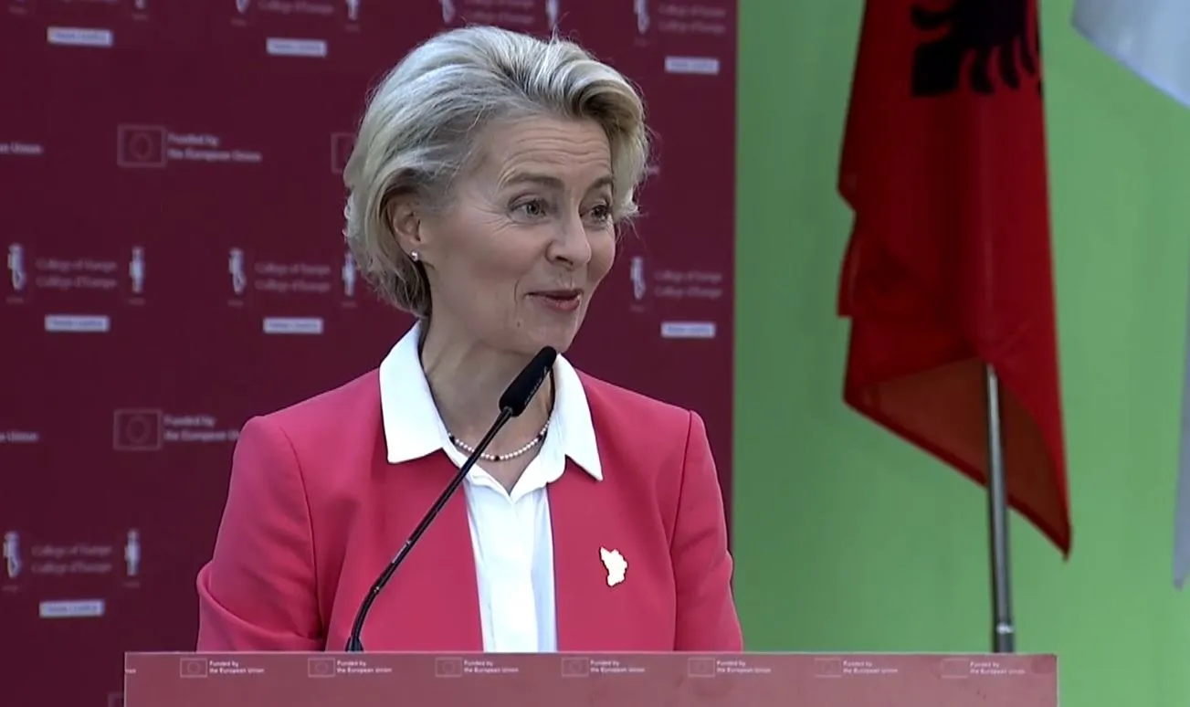 Presidentja e KE në hapjen e Kolegjit Europian : Në mënyrë simbolike do ta shoqërojë Shqipërinë drejt BE