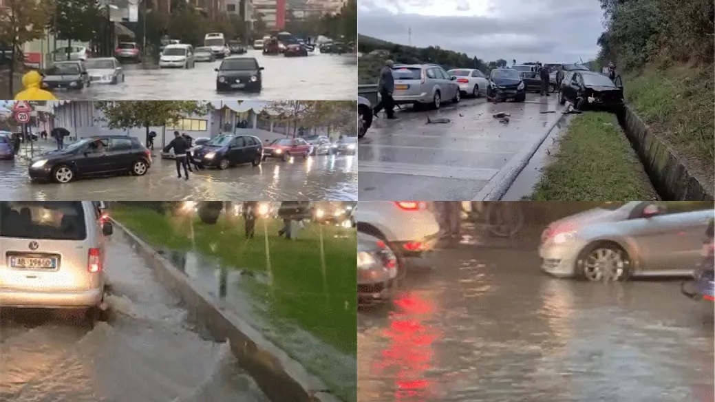 Moti i keq nga VERIU në JUG , me përmbytje dhe trafik në akset rrugore