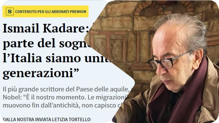 Kadare flet për “La Stampa”: Nuk e kuptoj ku qëndron problemi? Shqipëria dhe Italia, dy vende të bashkuara