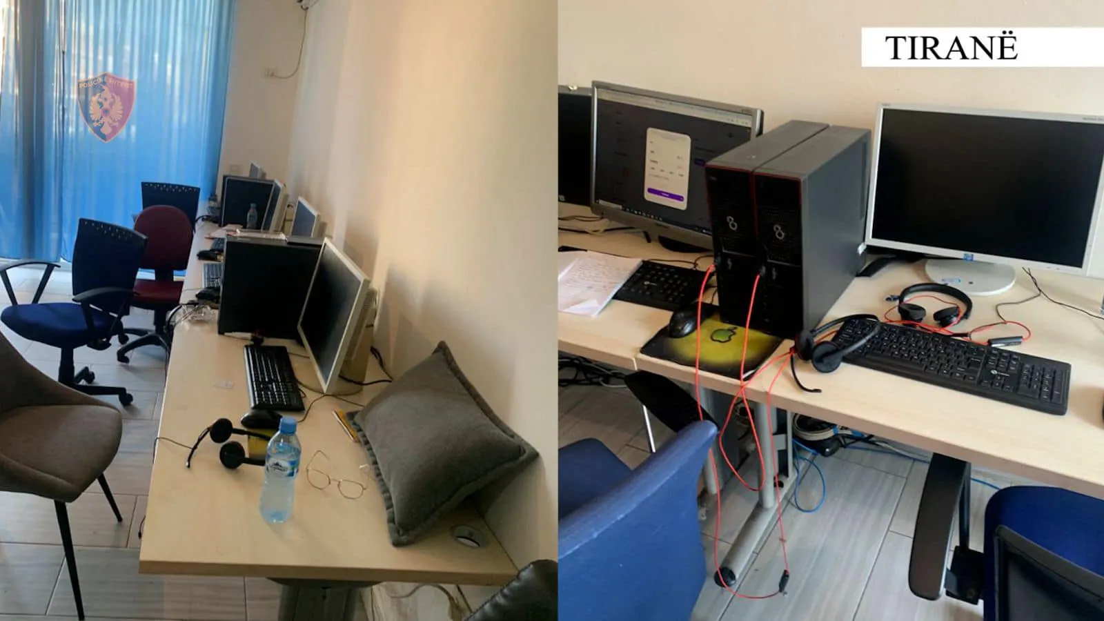 TIRANË/Arrestohen 3 punonjës të një ‘Call Center-i’  Sekuestrohen kompjutera, USB e celularë