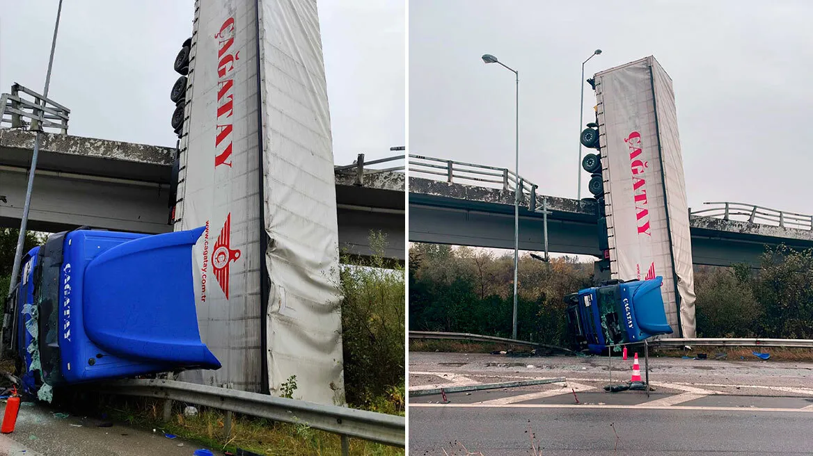 SELANIK/ Kamioni bie nga ura, shoferi shpëton dhe pret vetë ambulancën
