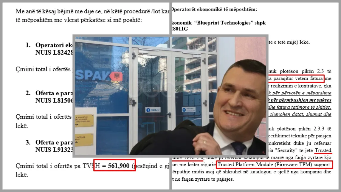 Edhe SPAK  nuk i shpëton  tenderit me probleme …