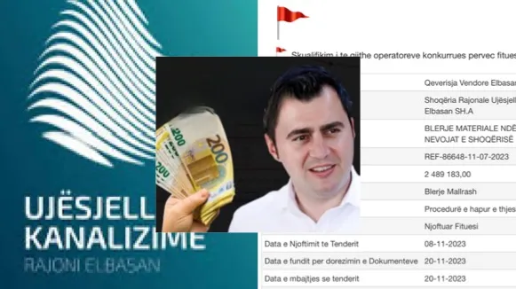 Gledian Llatja jep 11 milonë lekë më shumë se fondi limit i tenderit të Ujësjellësit