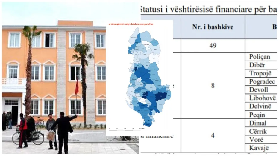 Kush janë 12 bashkitë me probleme financiare, 4 në vështirësi me borxhe