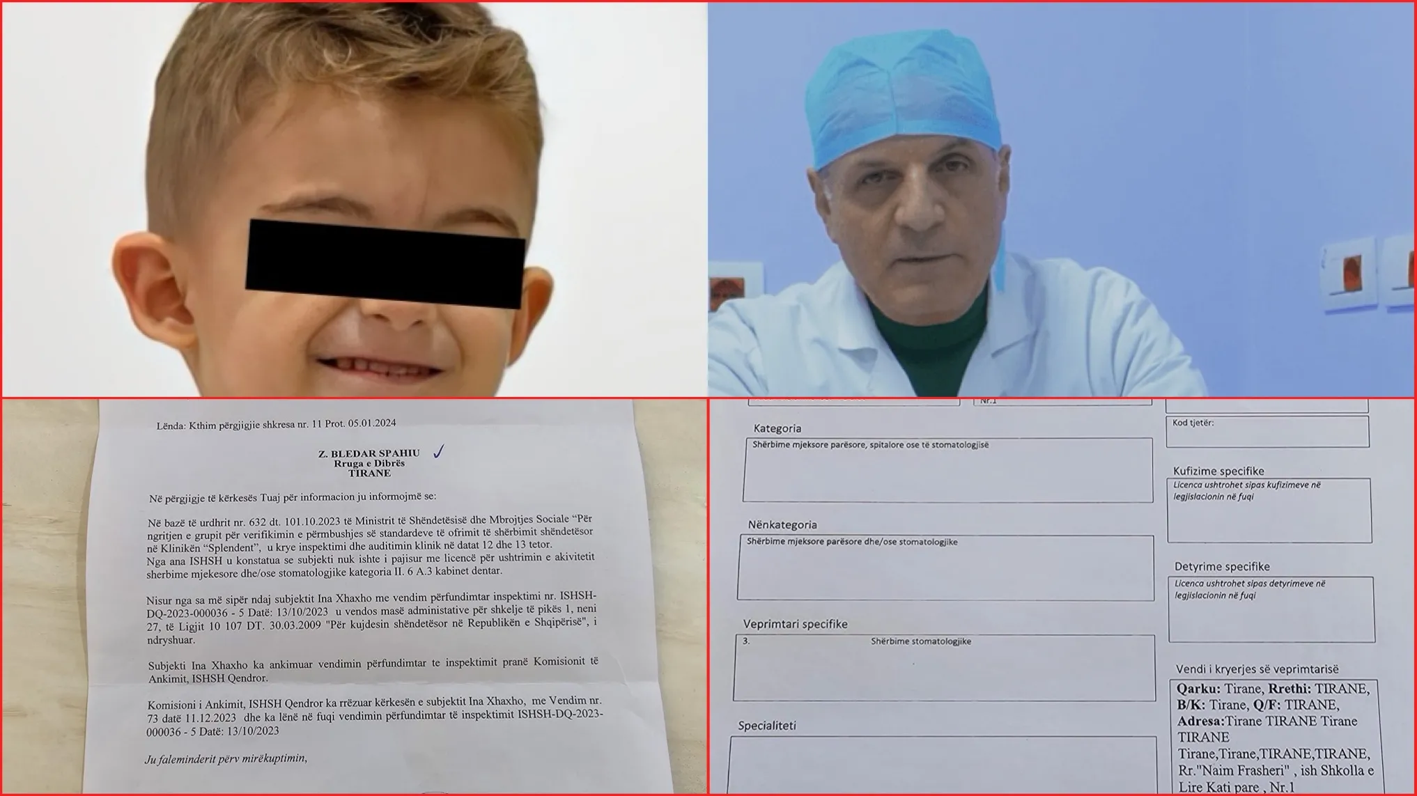 Zbardhet skandali në klinikën ku ndërroi jetë 3-vjeçari! Vajzës së Roland Xhaxhos iu refuzua 6 herë licenca e klinikës dentare, e mori pas vdekjes së fëmijës