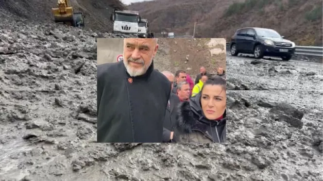 FOTO/ BALTA  e zezë, pushton rrugën e Arbrit
