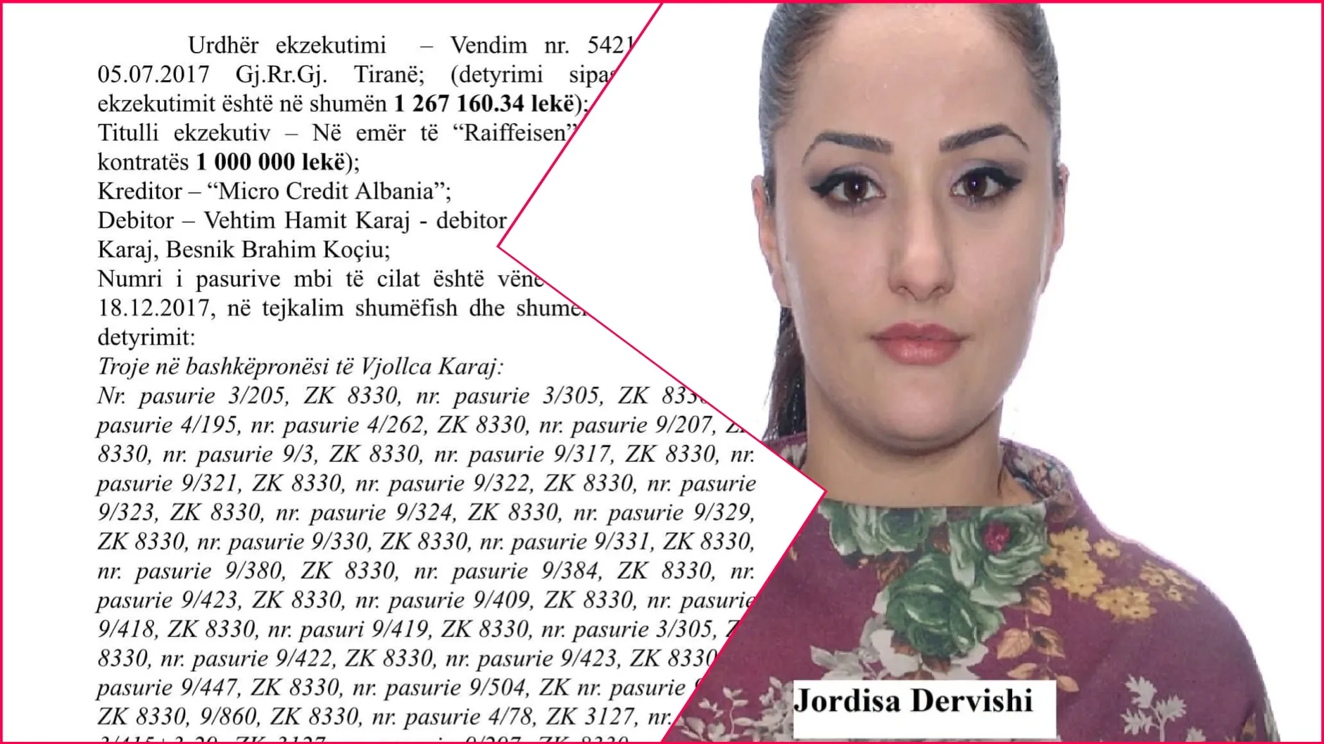 Përmbaruesja  Jordisa Dervishi  i sekuestroi 500-fishin  e vlerës së debisë familjes Karaj