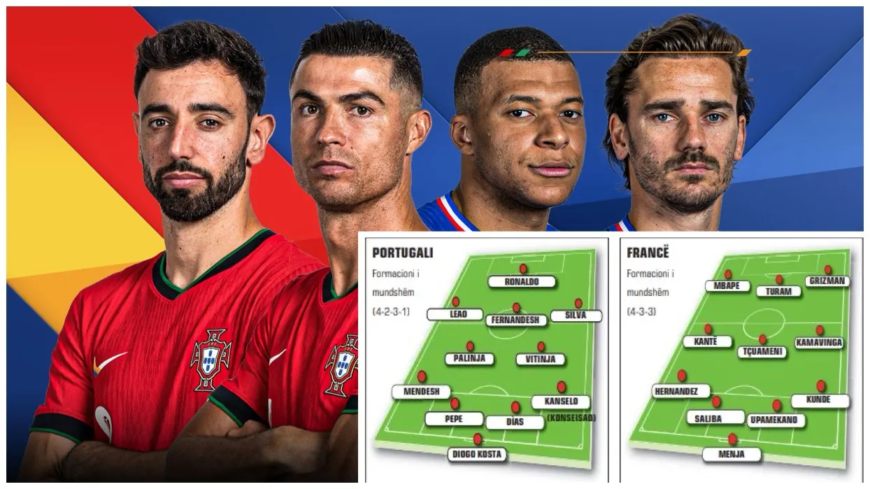 Euro24/ Formacionet e mundshme të takimit Portugali-Francë