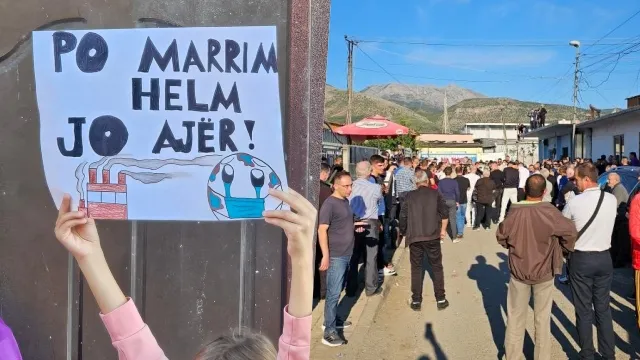 Fotot/ Lezhjanët në protestë kundër fabrikës së mbetjeve shtazore