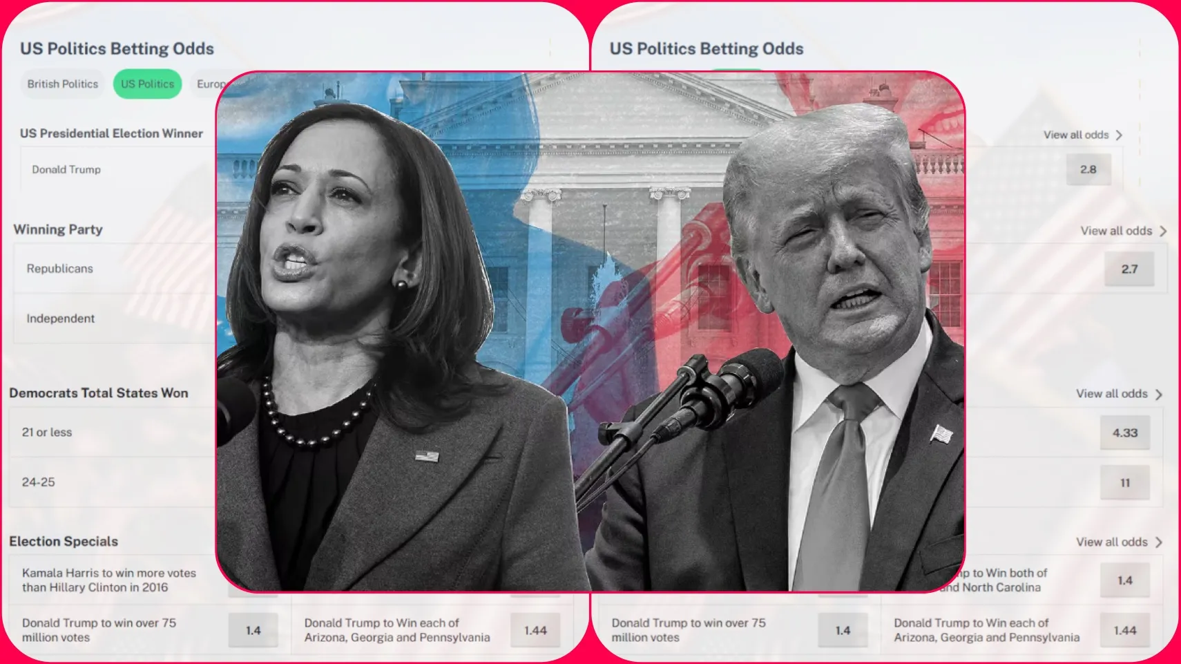 Trump apo Harris, kë favorizojnë bastet?