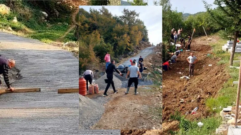 Elbasan/ Banorët e fshatit Tudan  shtrojnë rrugën e varrezave vetë.