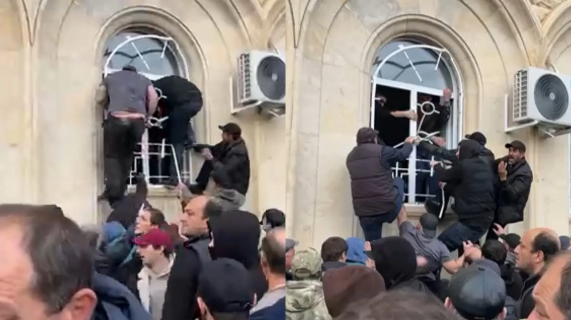 Protesta të dhunshme në Gjeorgji, qytetarët futen brenda Parlamentit