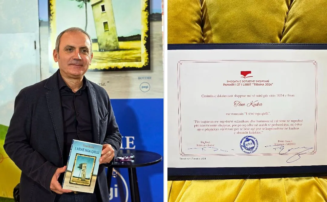 Enkel Demi merr çmimin “Autori i vitit” me romanin “I rënë nga qielli”