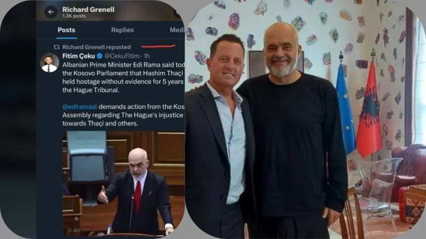 Grenell shpërndan deklaratën e Edi Ramës: “Thaçi dhe të tjerët po mbahen peng nga Gjykata Speciale”