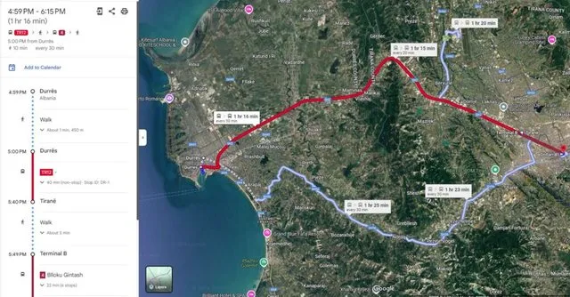 Shqipëria turistike në 2025: Transporti publik ndërqytetas tashmë i integruar në Google Maps