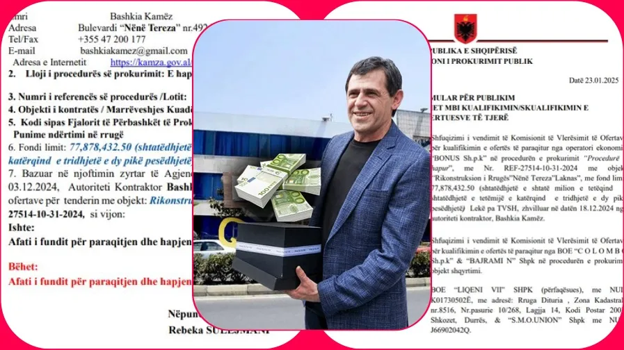 Pazari i  Rakip Sulit për tenderin 780 MLN lekë, denoncohet në KPP