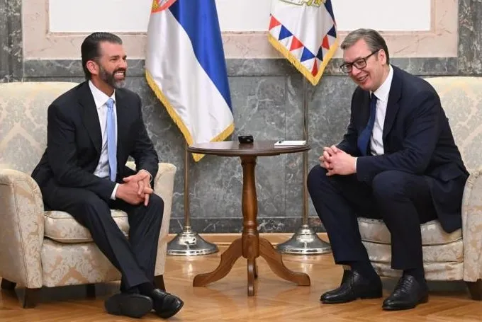 Djali i Trump takon Vuçiç, presidenti serb: Biseduam për raportet mes dy vendeve dhe çështjet ekonomike