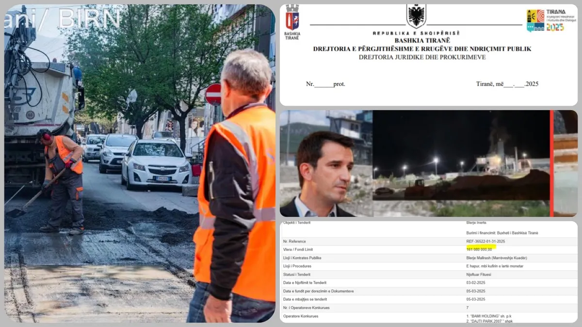 Dështon asfalti elektoral 1. 6 miliardë lekë i bashkisë Tiranë
