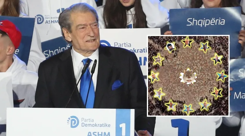 FOTO/ Berisha ironizon hapjen e fushatës së PS, vendos socialistët e arrestuar përreth Ramës: Yjet evropianë