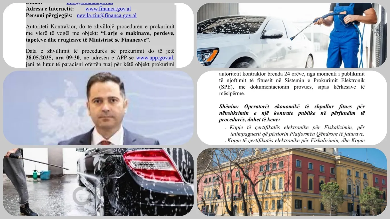Ministria e Financave shpall tender për larje makinash luksoze dhe tapetesh