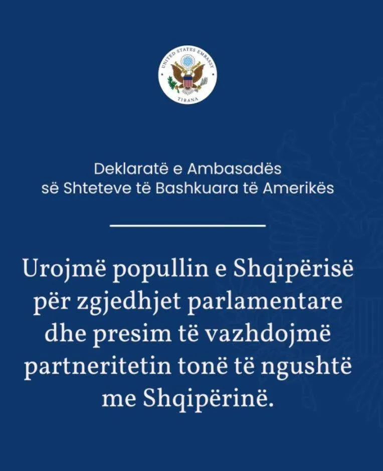 Reagimi i Ambasadës së SHBA për zgjedhjet e 11 Majit: Urime popullit të Shqipërisë