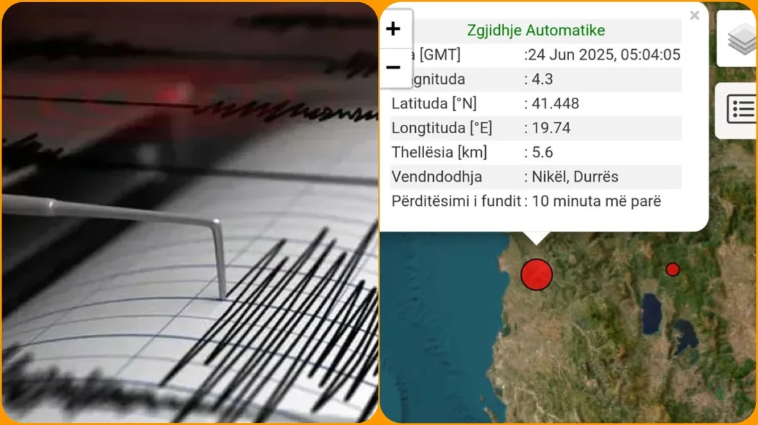 Tiranë, lëkundje termeti në kryeqytet