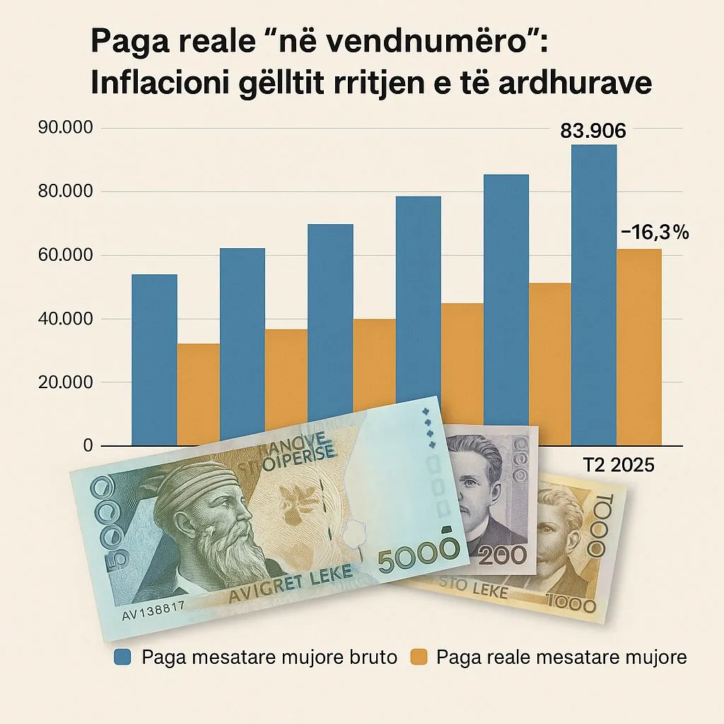Paga reale “në vendnumëro”: Inflacioni gëlltit rritjen e të ardhurave