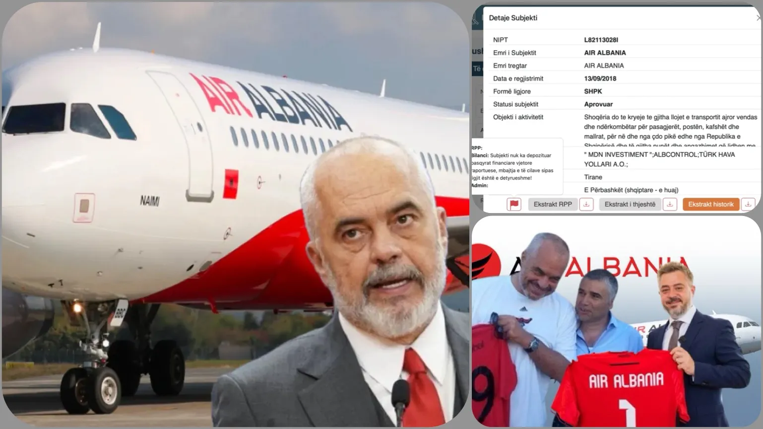 “Air Albania”, kompania që fluturon vetëm për Edi Ramën