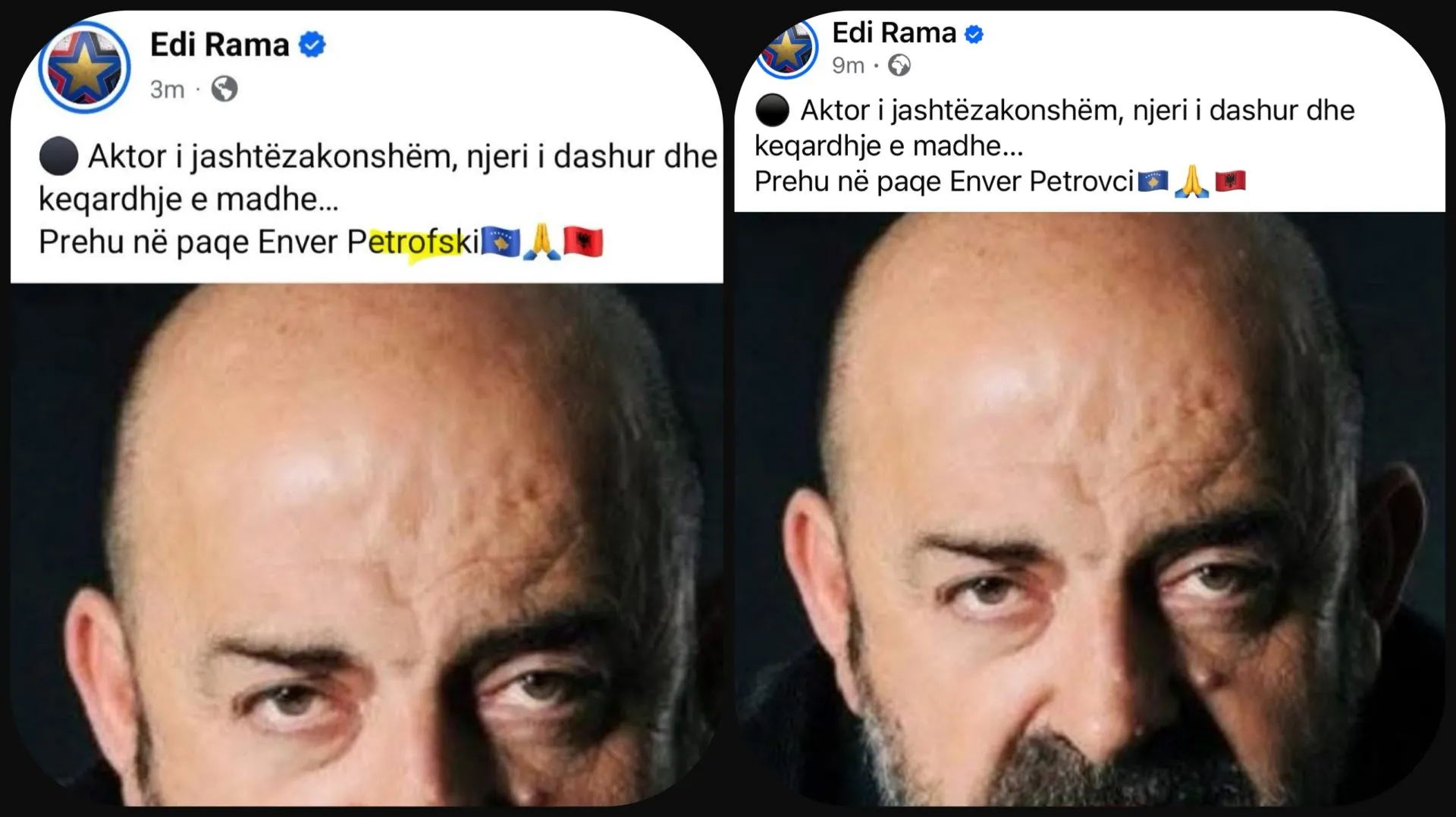 Gabimi “Diellor” i Ramës me mbiemrin e aktorit