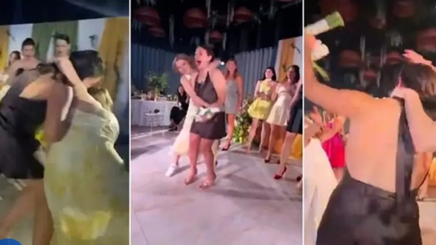 Plas sherri në dasëm, gratë përleshen keq për buqetën (VIDEO)