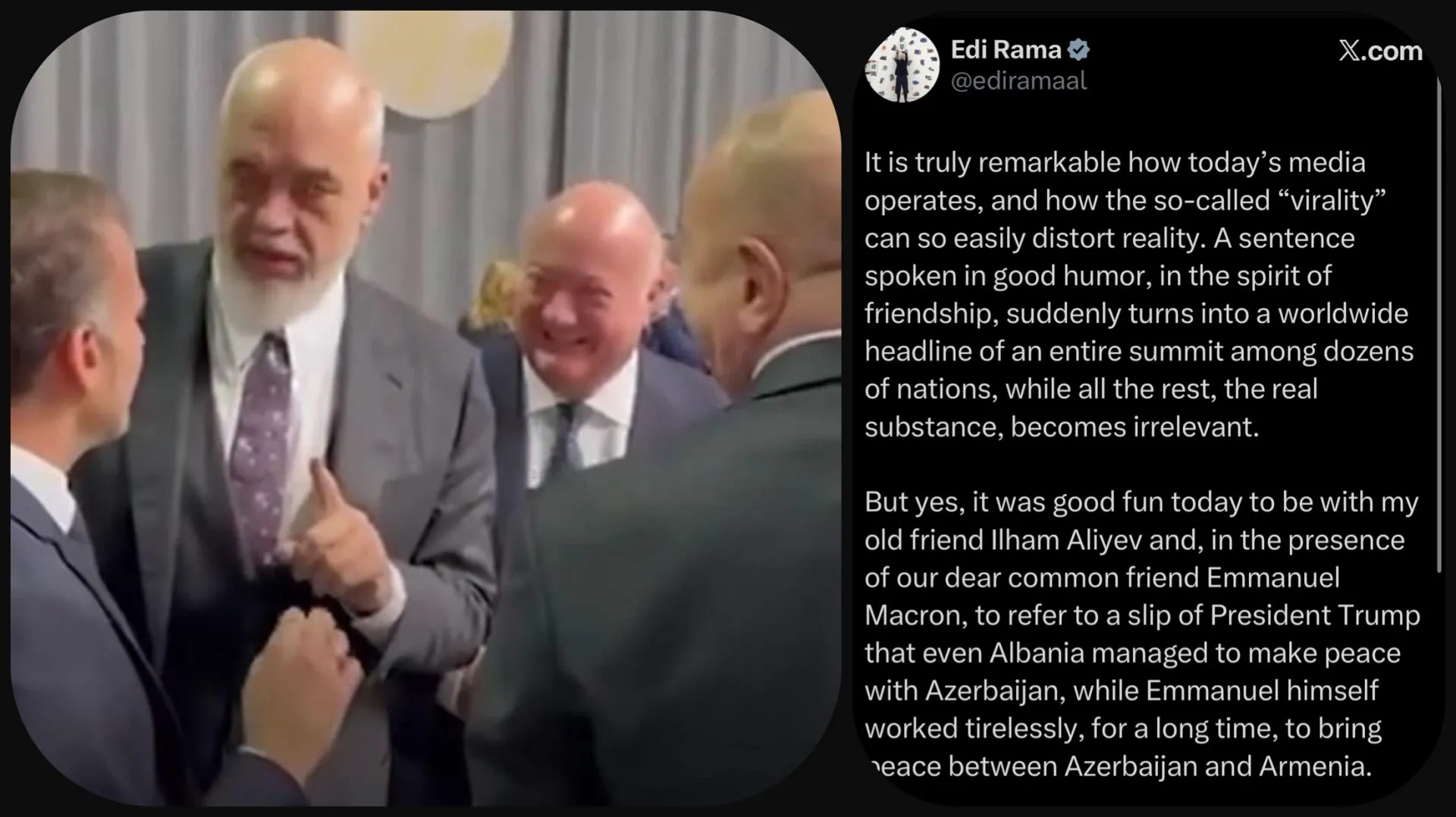 Rama sqaron “lapsusin” me Trump-in: Një shaka mes miqsh